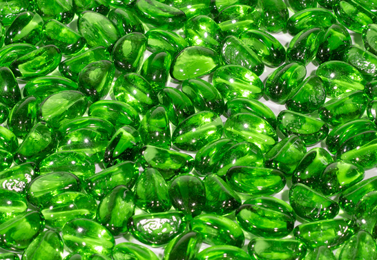 Стъклени Kамъчета зелени